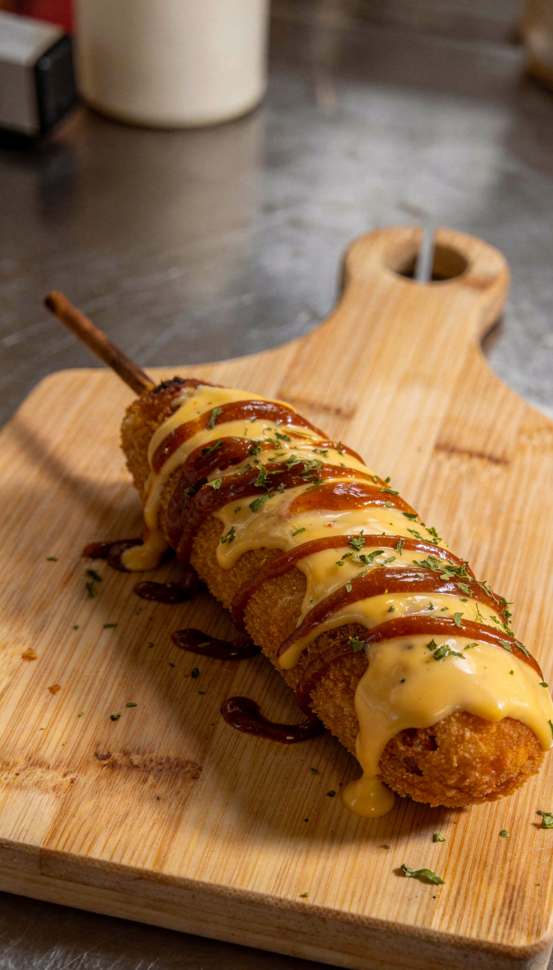 Curry and Cheese Corn Dog